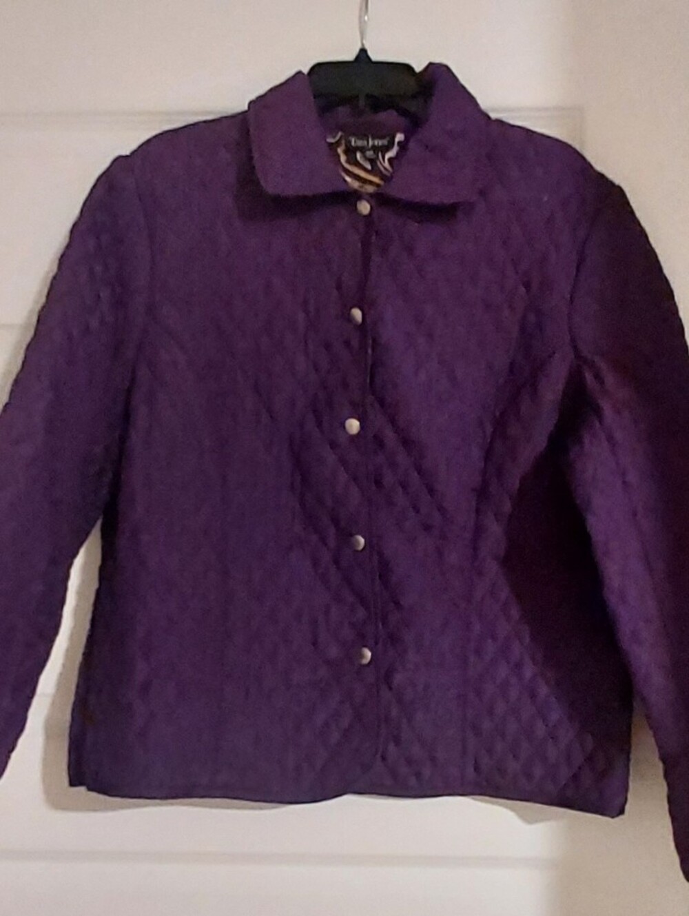 Tara Jones Quilted Boxy Barn Jacket Plus 14W Purple Lined Structure Grandma Chic